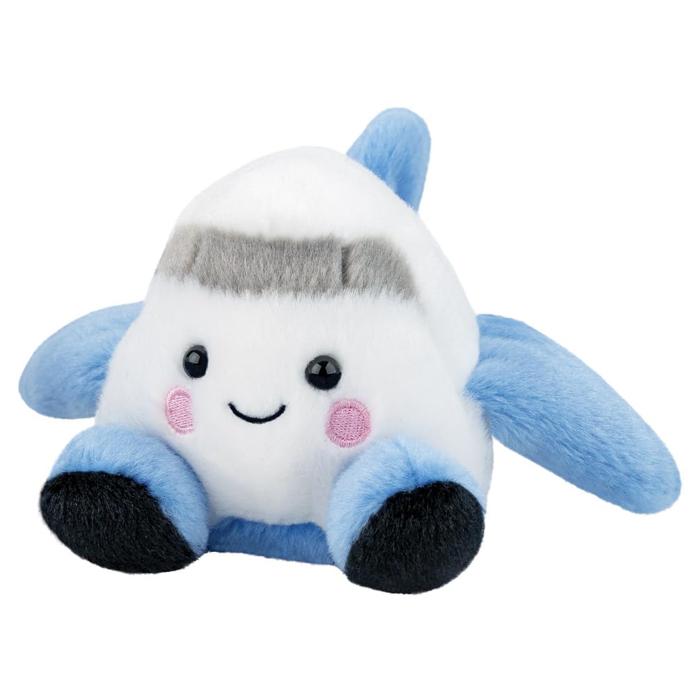 AURORA Palm Pals Aveline Airplane Soft Toy - 13cm, White & Blue, Suitable from Birth