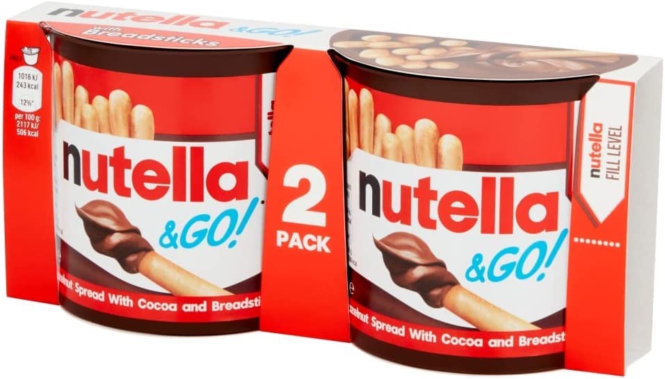 Nutella &Go! Chocolate Hazelnut Spread with Breadsticks Snack Pack | 8 Items | 96g Total 2