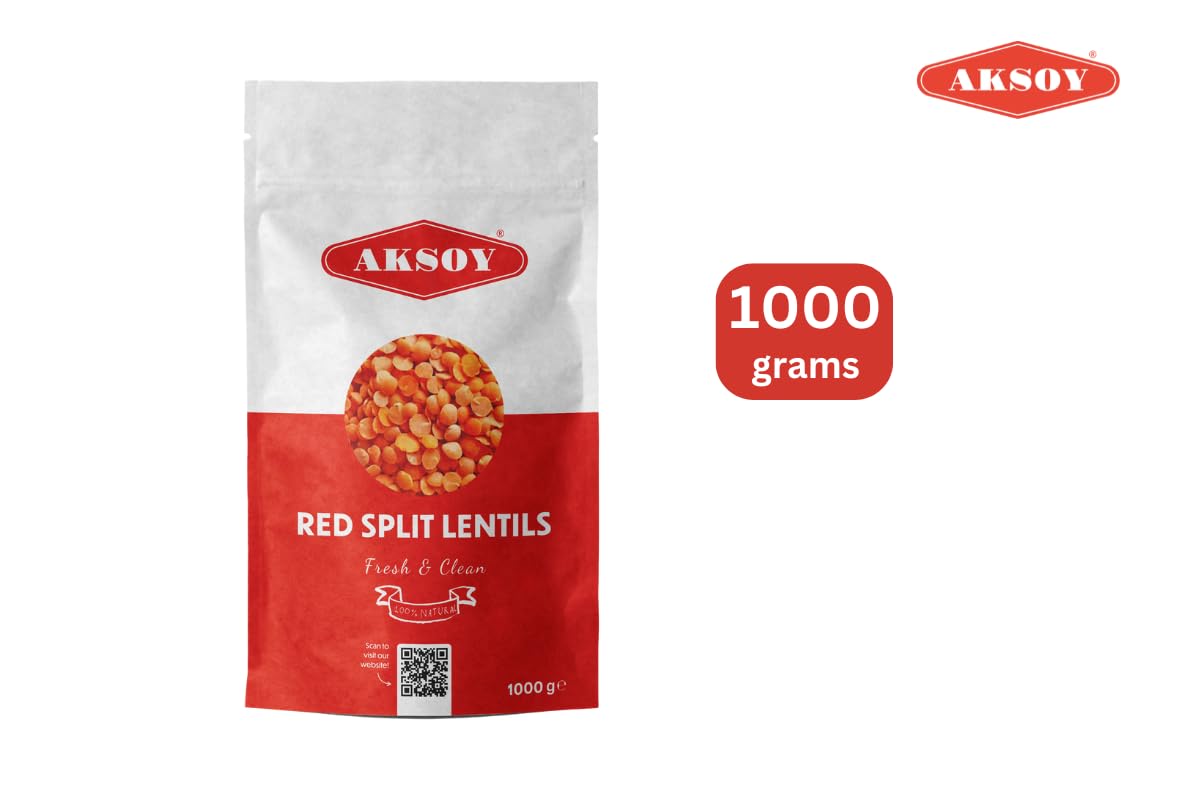 AKSOY Red Split Lentils - 1kg Pack | High Protein | Vegan & Vegetarian Friendly 9