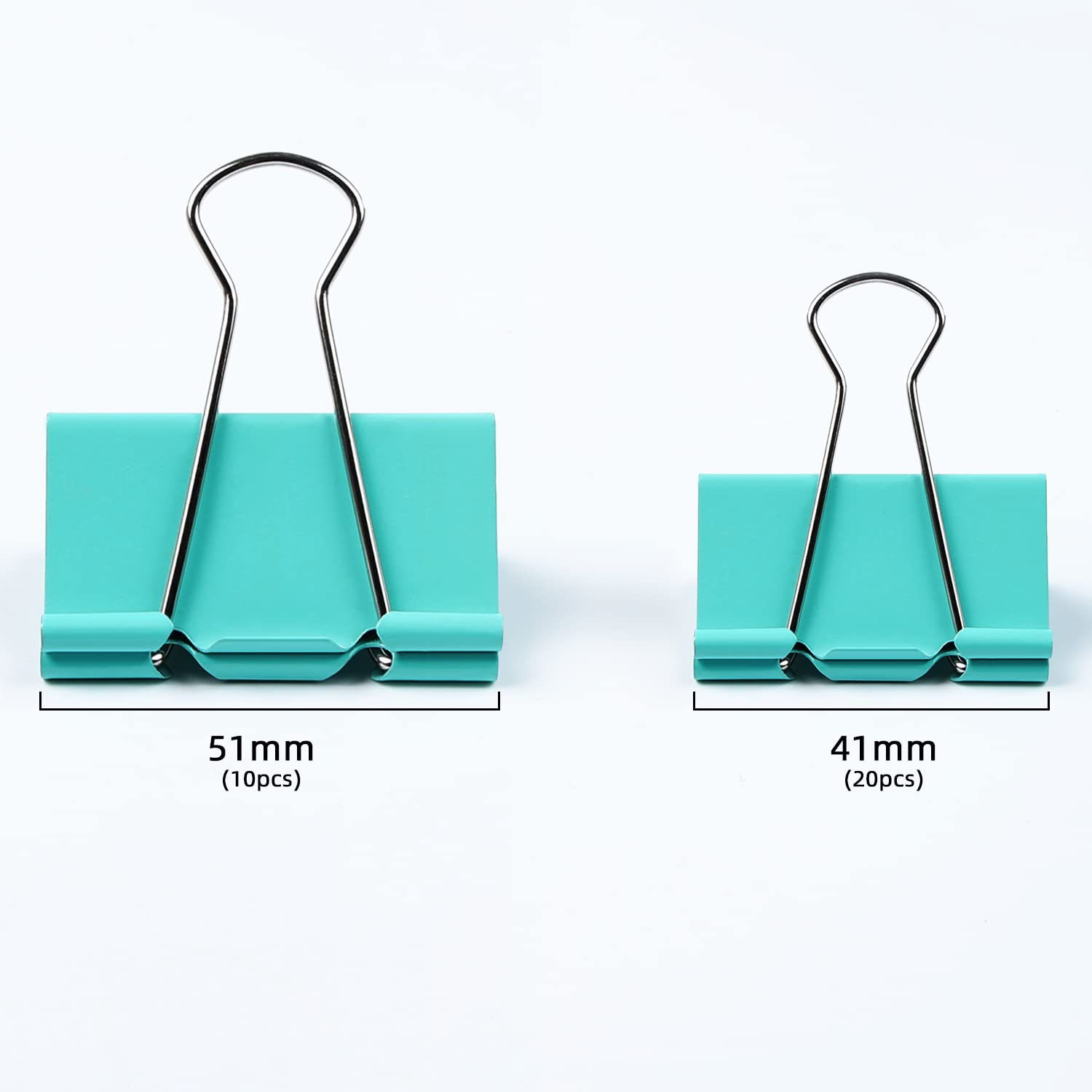 NORTHERN BROTHERS Large Metal Foldback Binder Clips - Assorted Colors, 41mm & 51mm Sizes, 30 Pack