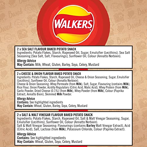 Walkers Oven Baked Variety Pack Crisps 6 x 22g 7