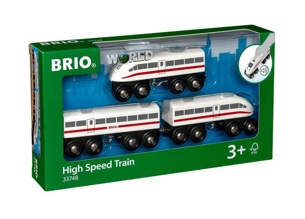 BRIO World High Speed Train - Magnetic Wooden Train with Sound Effects for Ages 3+ 4