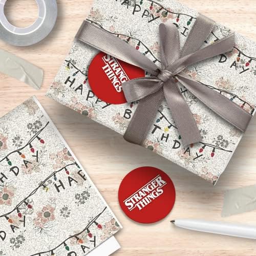 Danilo Promotions LTD Stranger Things Gift Wrapping Paper - 4 Sheets & 4 Tags | 70cm x 50cm 6