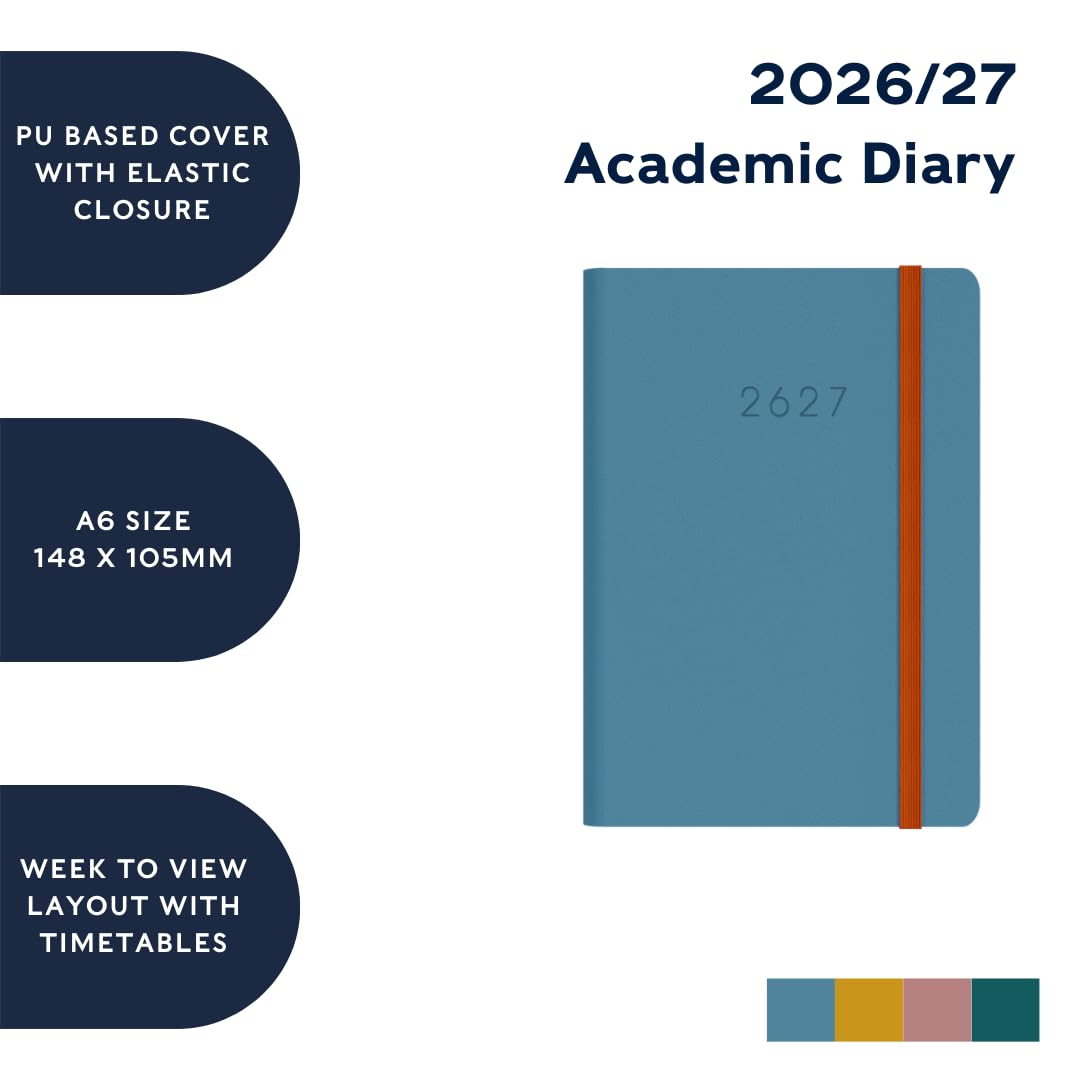 Collins 2026-2027 Academic Year Planner - 13 Month A6 Week-to-View Diary | Hardcover Organizer 6
