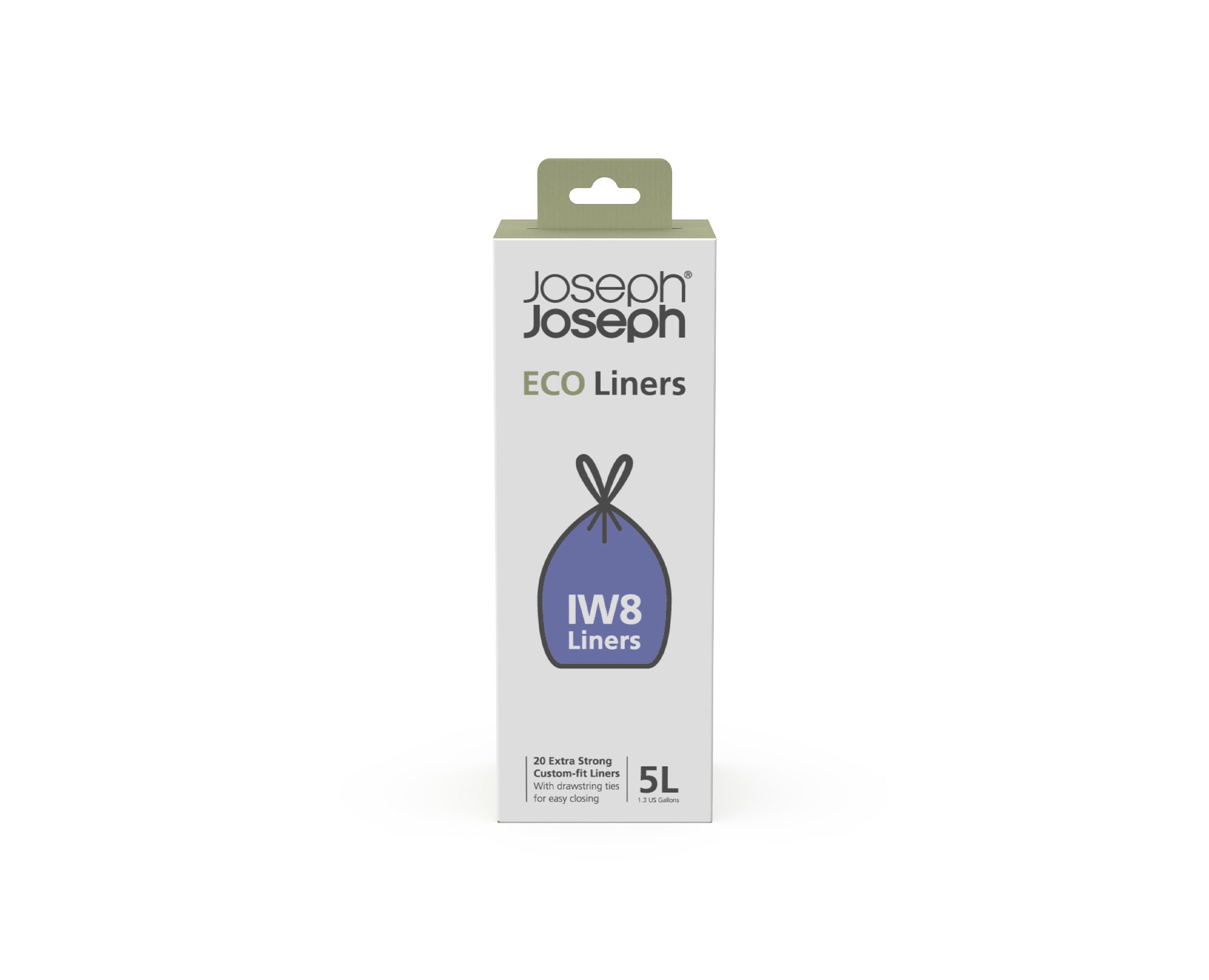Joseph Joseph Eco Liners - 5L Recycled Plastic Bin Liners | Drawstring Closure | 20 Pack 1