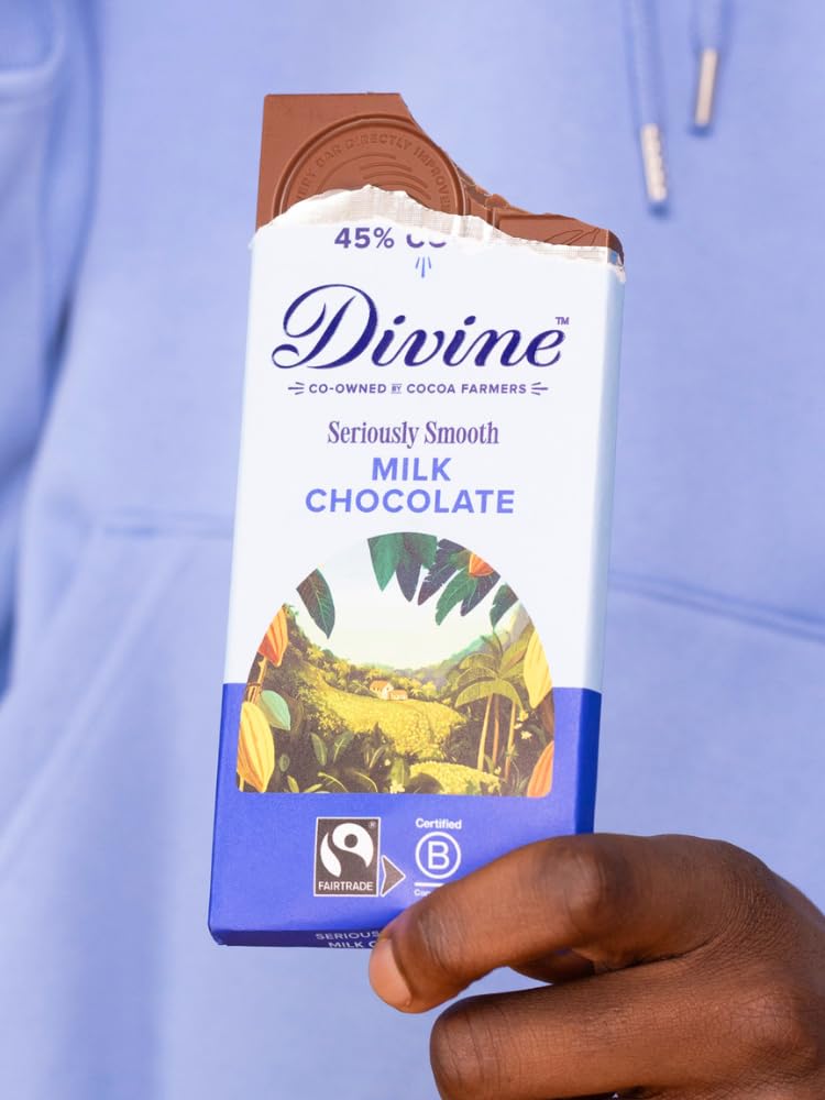 Divine 45% Cocoa Smooth Milk Chocolate Bar | 90g | Fairtrade Certified 3