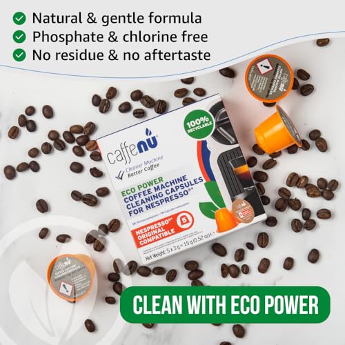 Caffenu - Nespresso Coffee Machine Cleaning Capsules Pack of 5 Cleaning Pods