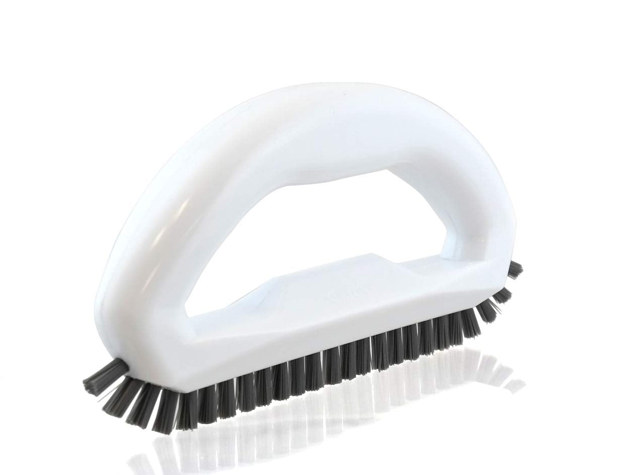 The Crown Choice Grout Cleaner Brush - Stiff Angled Bristles for Tile & Corner Cleaning | Heavy Duty Nylon