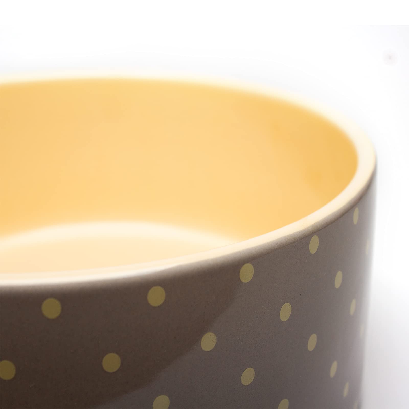 Petface Ceramic Dog Bowl - Grey Dots | 13 cm Diameter | Dishwasher Safe