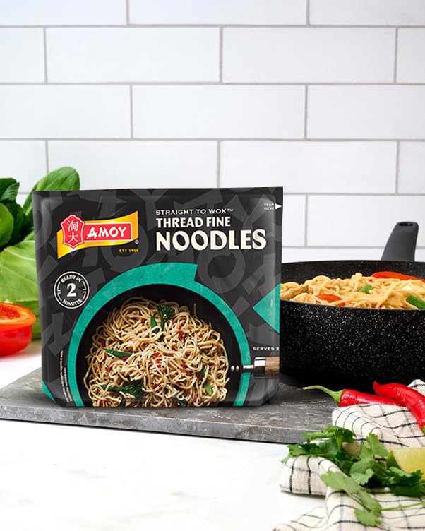 Amoy Straight to Wok Thread Fine Noodles, 2 x 150g