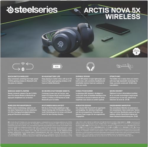 SteelSeries Arctis Nova 5X Wireless - Xbox Gaming Headset with 100+ Audio Presets