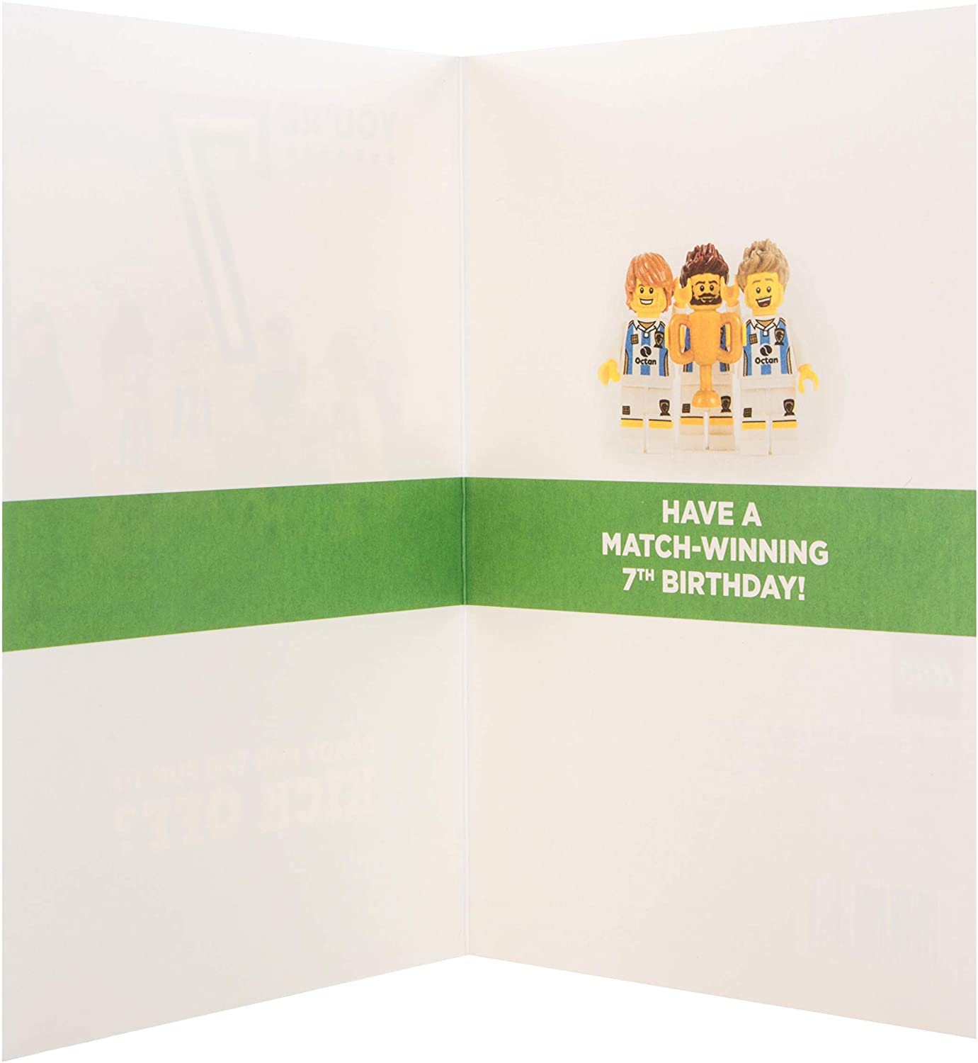 Hallmark Age 7 Birthday Card - Lego Football Design with Blue Foil 2