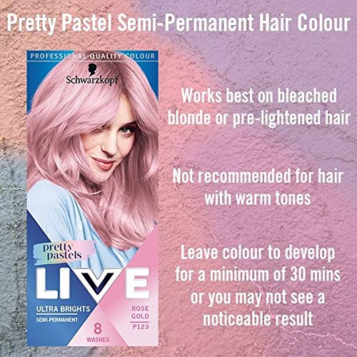 Schwarzkopf LIVE Pretty Pastels Rose Gold Semi-Permanent Hair Dye (50ml) 4