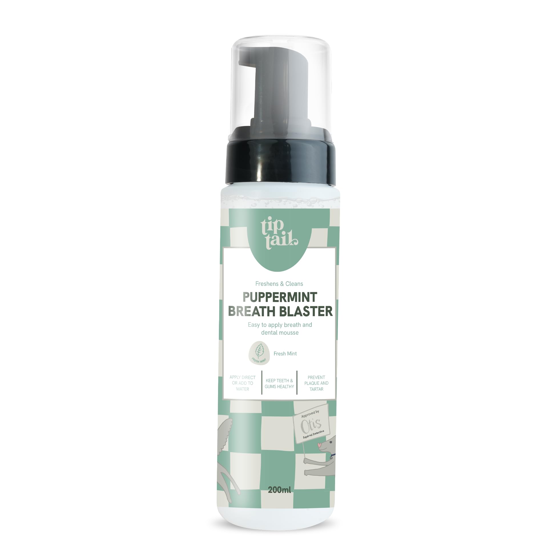 Tip Tail Puppermint Breath Blaster Dog Dental Mousse - Freshens Breath, Prevents Plaque | 200 ml