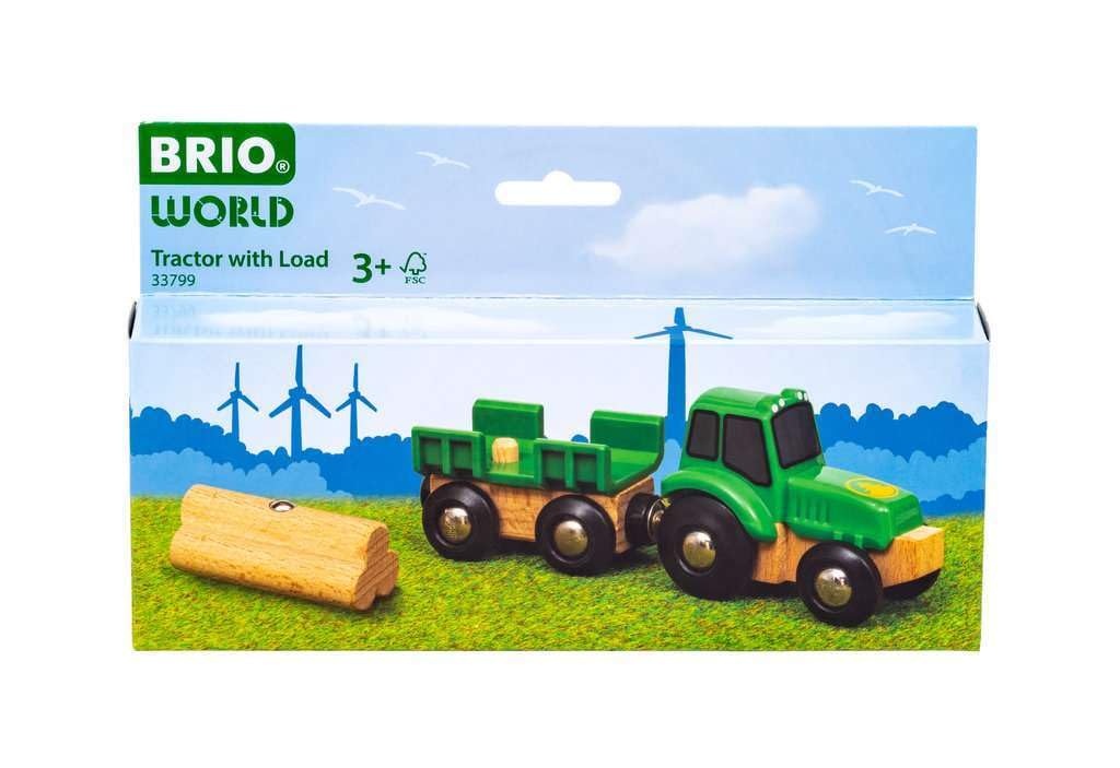BRIO World Farm Tractor with Load - Compatible with Railway Sets | Ages 3+ | FSC Wood