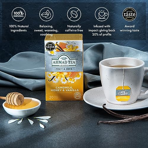 Ahmad Tea - Camomile, Honey & Vanilla Herbal Infusion (20 Tea Bags)