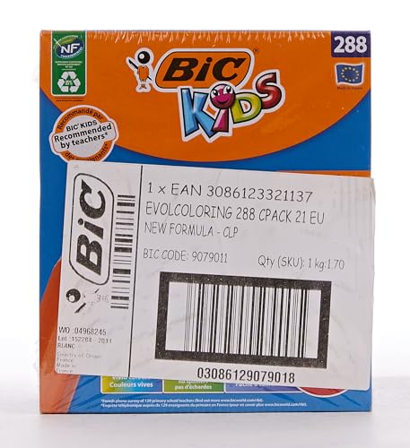 BIC Kids Evolution Coloured Pencils - Wood-Free, Durable Art Supplies for Kids 5+