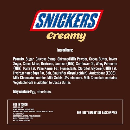 Snickers Creamy Peanut Butter & Milk Chocolate Snack Bars Multipack (4 x 36.5g)