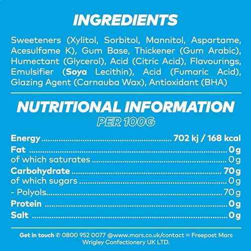 Wrigley's Extra Blueberry Sugar-Free Chewing Gum - 5 Packs of 10 Pieces (50 Total)