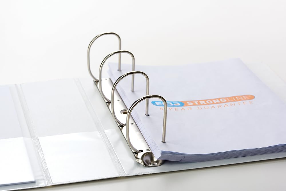 Elba A4+ 4 D-Ring O-Ring Binder - 65mm Capacity, 90mm Spine, White Presentation Folder 2