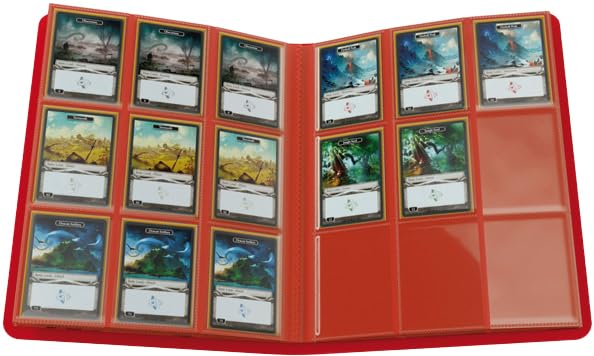 Gamegenic Casual Album - 18-Pocket Red Trading Card Storage | Holds 360 Sleeved Cards 4