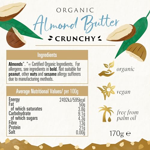 Biona Organic Crunchy Almond Butter 170g (Pack of 6) 3
