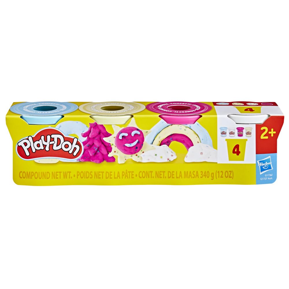 Play-Doh 4 Pack Confetti Compound - Creative Play for Ages 2+ 3