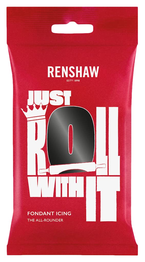 Renshaw Jet Black Just Roll With It Ready to Roll Fondant Icing, 1 kg 1