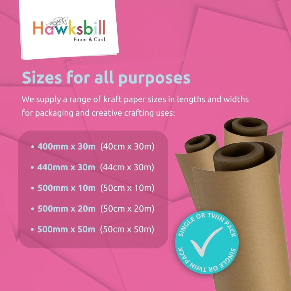 Hawksbill Kraft Paper Roll - Recyclable Brown Paper for Wrapping, Packaging, and Crafts | 500mm x 10m 8