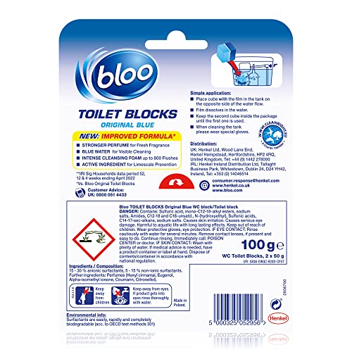 Bloo - 2in1 In-Cistern Toilet Block Original 50g for Limescale Prevention and Freshening