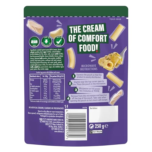 Dolmio Feasts Chicken & Garlic Rigatoni Pasta Ready Meal - 6x 250g Microwave Pouches