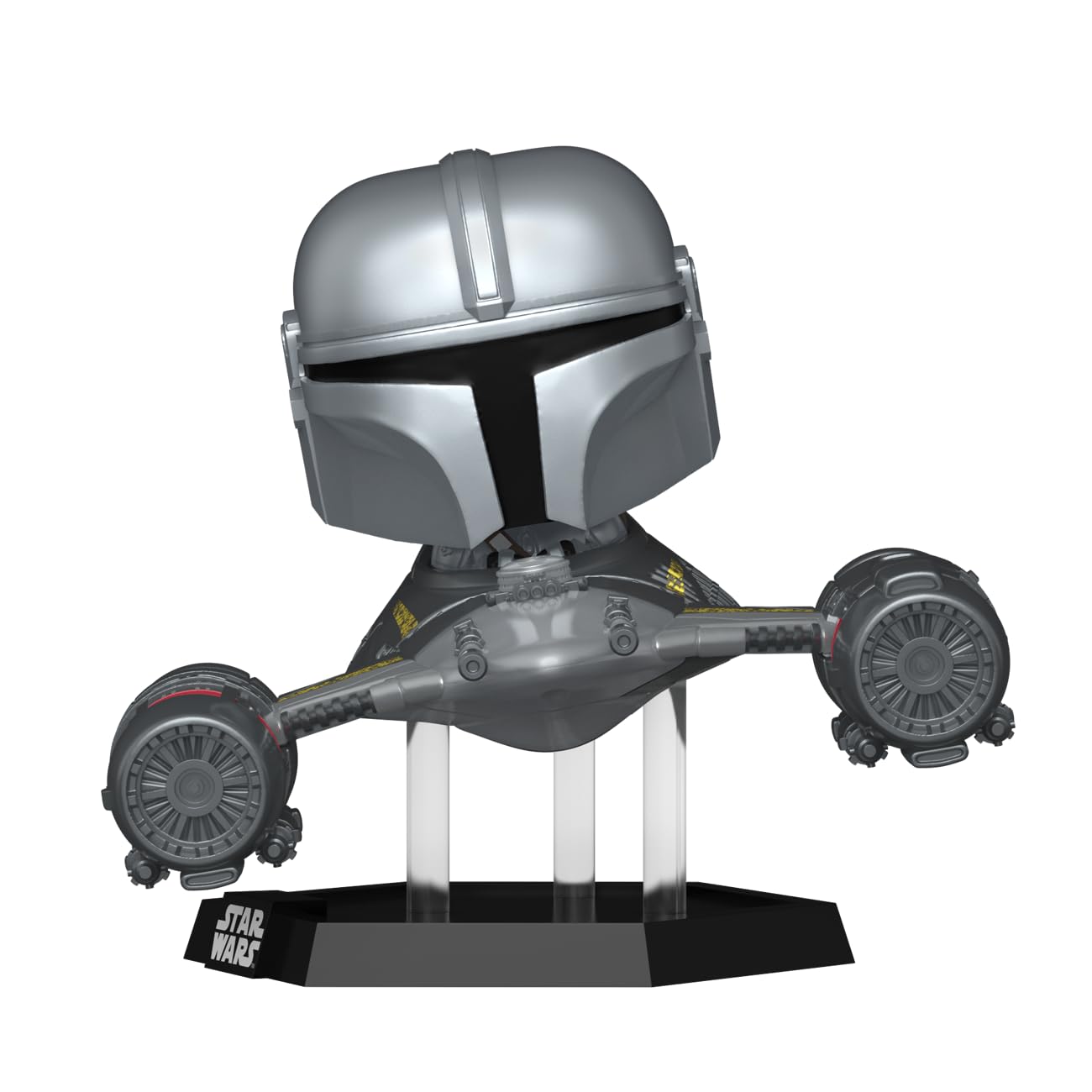 Funko The Mandalorian in N1 Starfighter Chibi Figure - 5.5 inch Vinyl | Multicolor | Ages 3+