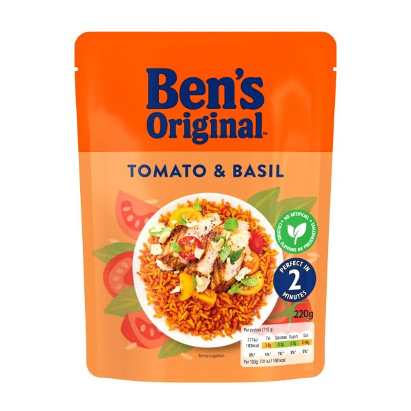 Ben's Original Tomato and Basil Microwave Rice, 6 x 220g Pouches