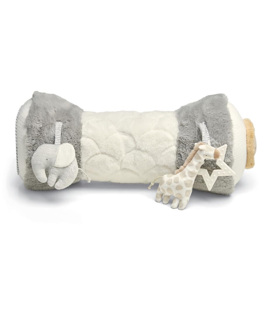 Mamas & Papas Tummy Time Roll - Supportive Soft Baby Pillow with Rattle for Early Development