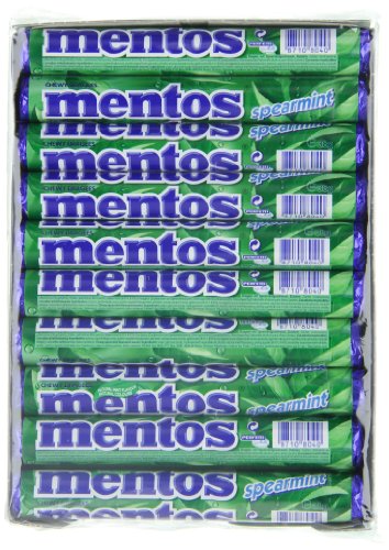 Mentos Spearmint Soft Mints – Erfrischende Kaubonbons mit natürlichen Farbstoffen, vegetarisch geeignet – 40 Rollen 12