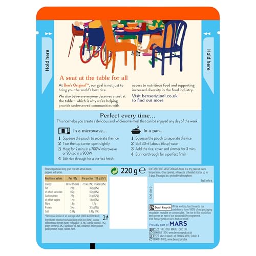 Ben's Original Caribbean Microwave Rice, 6 x 220g Pouches