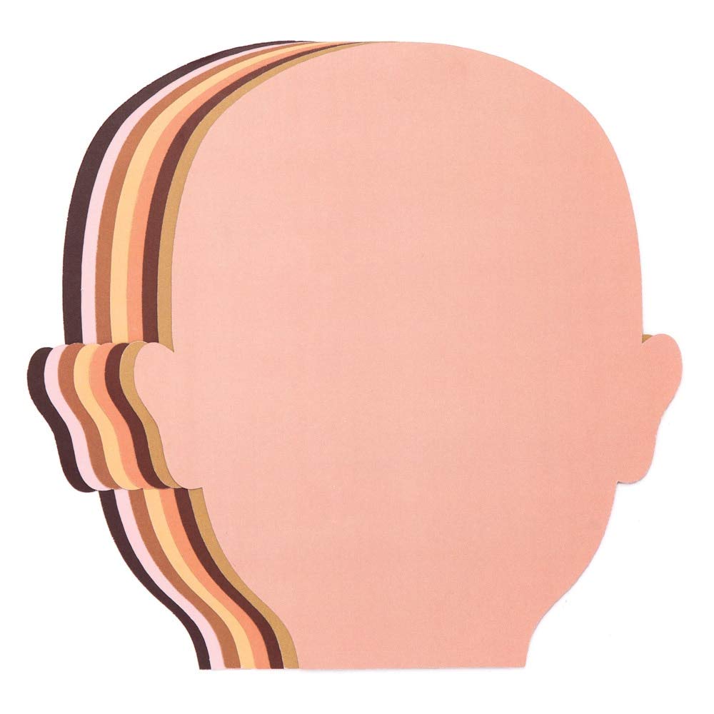 Baker Ross Skin Tone Face Cut-Outs - 56-Piece Craft Pack with 8 Assorted Skin Tones 3