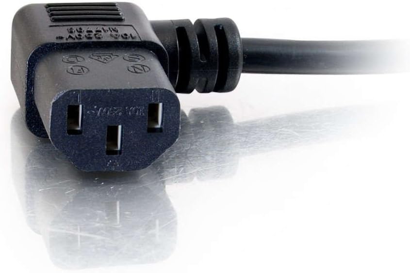 C2G 2 Meter 18 AWG 90-Grad-Stromkabel (IEC320C13R bis BS1363) rechtwinkliges Kesselkabel 3