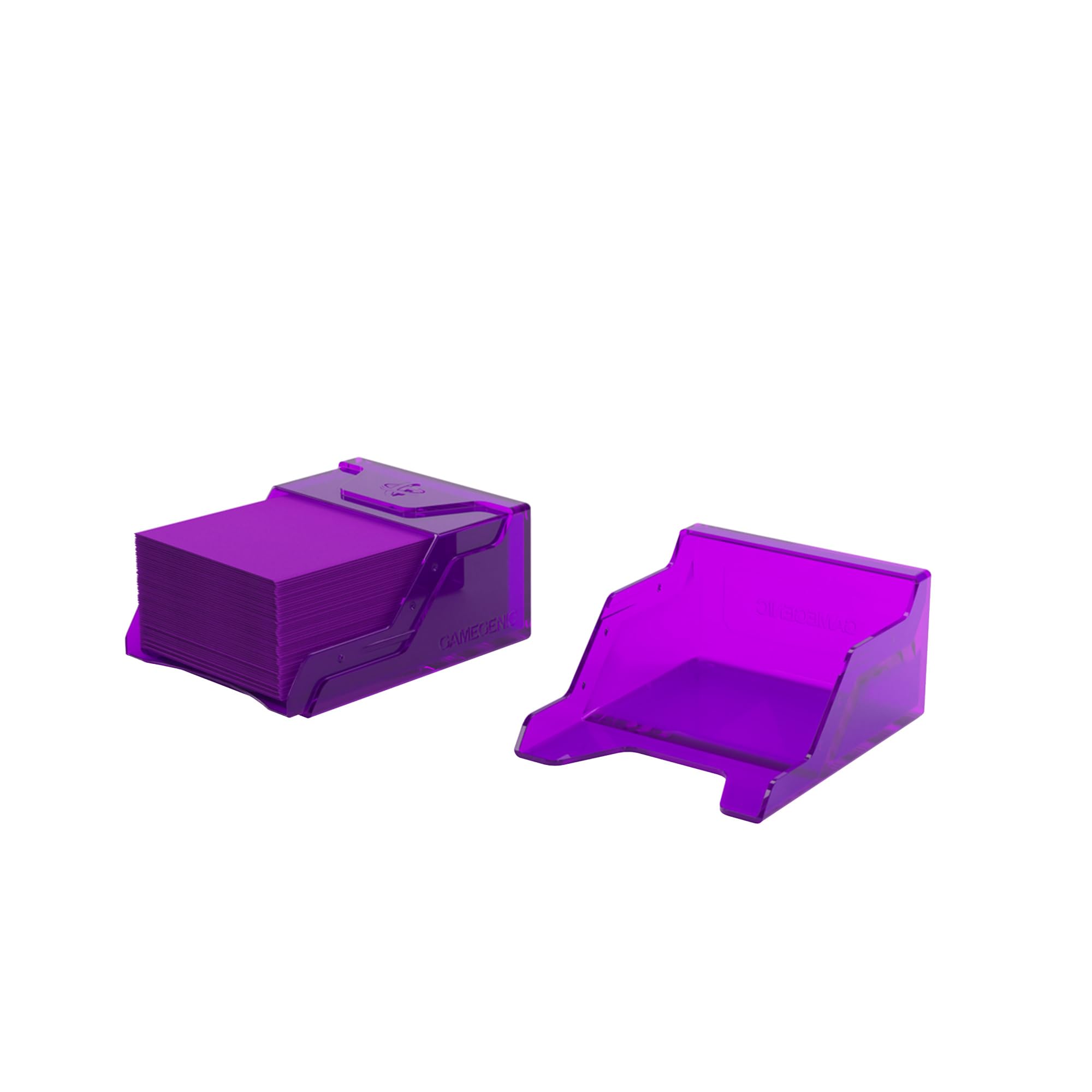 Gamegenic Bastion 50+ XL Deck Box - Compact, Secure Closure | Purple Plastic | 138x44x79mm