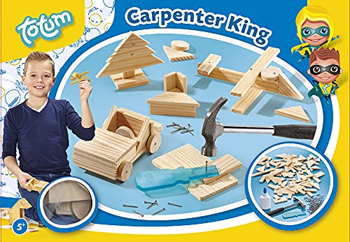 Totum Carpenter King Wood Craft Kit - DIY Building Set for Kids Ages 5+ | Includes Hammer & Nails 4