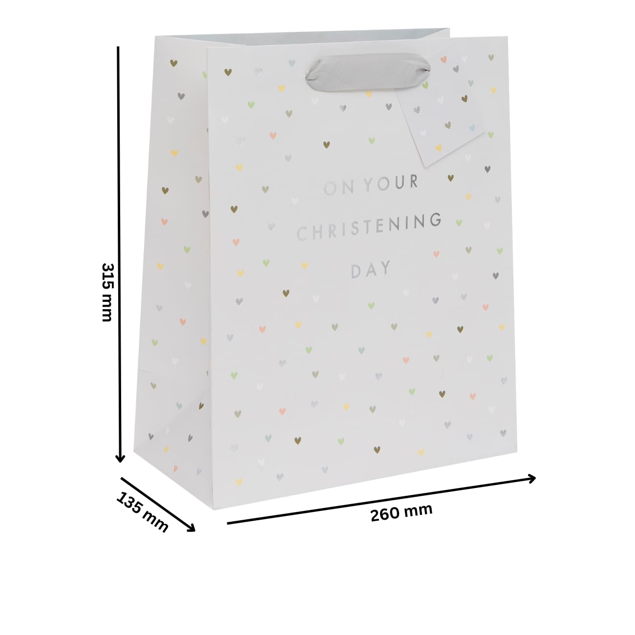 Glick Luxury Large Gift Bag - Christening, Unisex | 225x200x100mm | High Quality 210GSM Paper 5