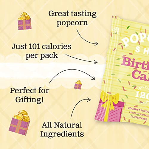 Popcorn Shed Birthday Cake Gourmet Popcorn Snack Pack - Handcrafted Natural Popcorn (24g) 3