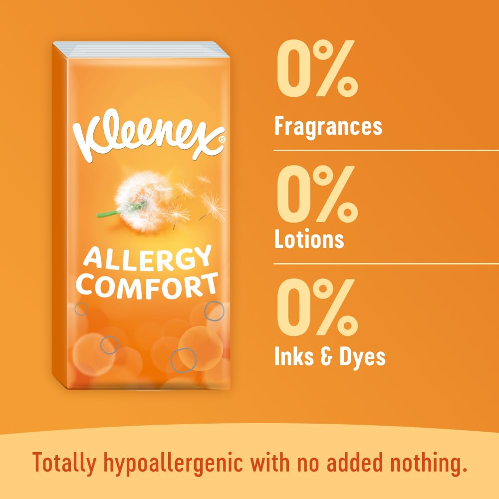 Kleenex Allergy Comfort Facial Tissues - Unscented, Ultra Soft | 56 Count Box (Pack of 2) 6
