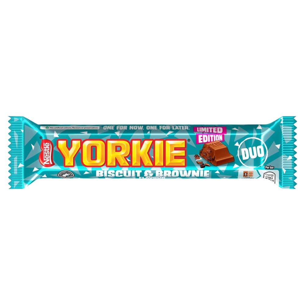 Yorkie Duo Brownie 66g - Milk Chocolate with Chunky Brownie Flavour and Biscuit Pieces 2