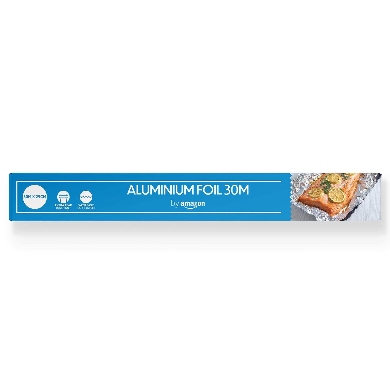 by Amazon Aluminium Foil Roll, 30m x 29cm, Recyclable, Easy-Cut System for Cooking, Baking, Freezing 1