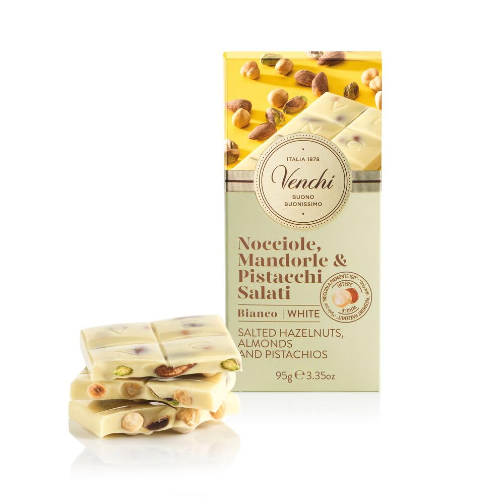 Venchi Salted White Chocolate with Hazelnuts Bar - 95g 1