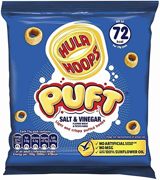 Hula Hoops Salt & Vinegar Multipack - 6 x 24g Bags