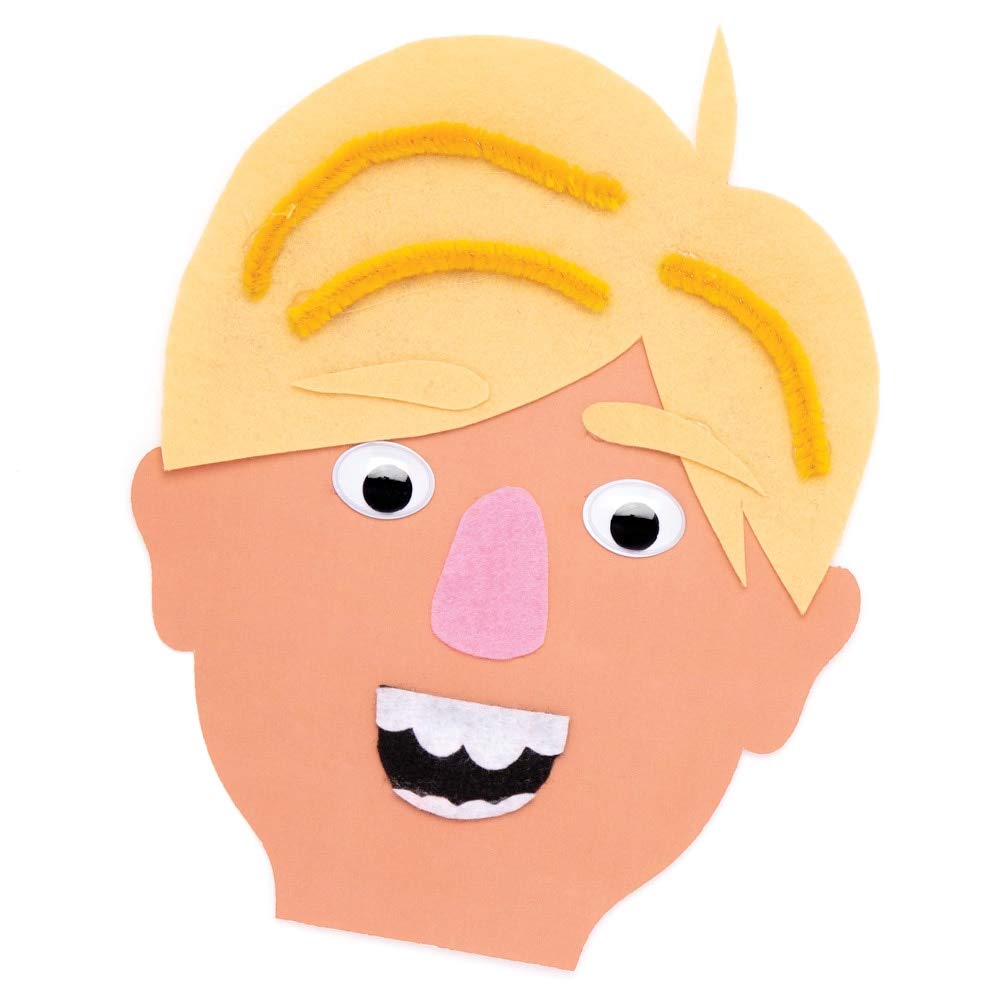 Baker Ross Skin Tone Face Cut-Outs - 56-Piece Craft Pack with 8 Assorted Skin Tones 4