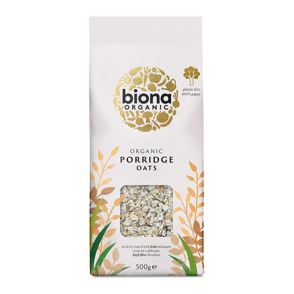 Biona Organic Porridge Oats - 500 g Pack | High Fibre | Vegan Friendly 1