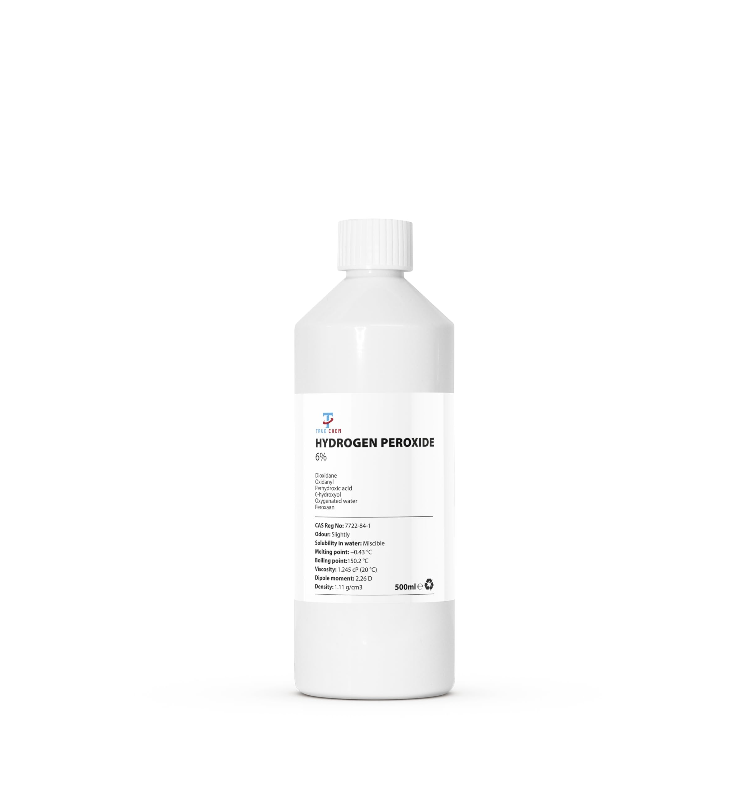 True Chem Hydrogen Peroxide 6% Solution - Multi-Purpose Cleaner & Stain Remover | 500ml